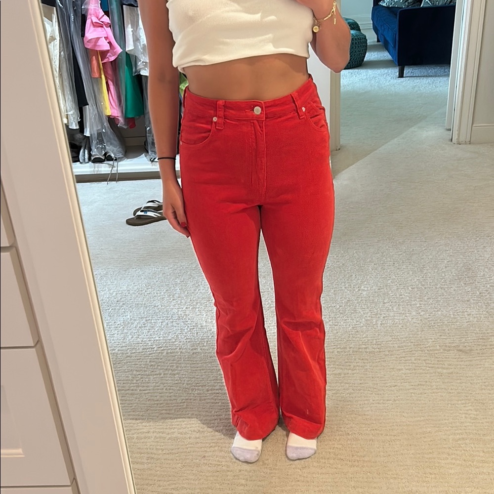 ROLLA'S Red Flare Wide Leg Jeans